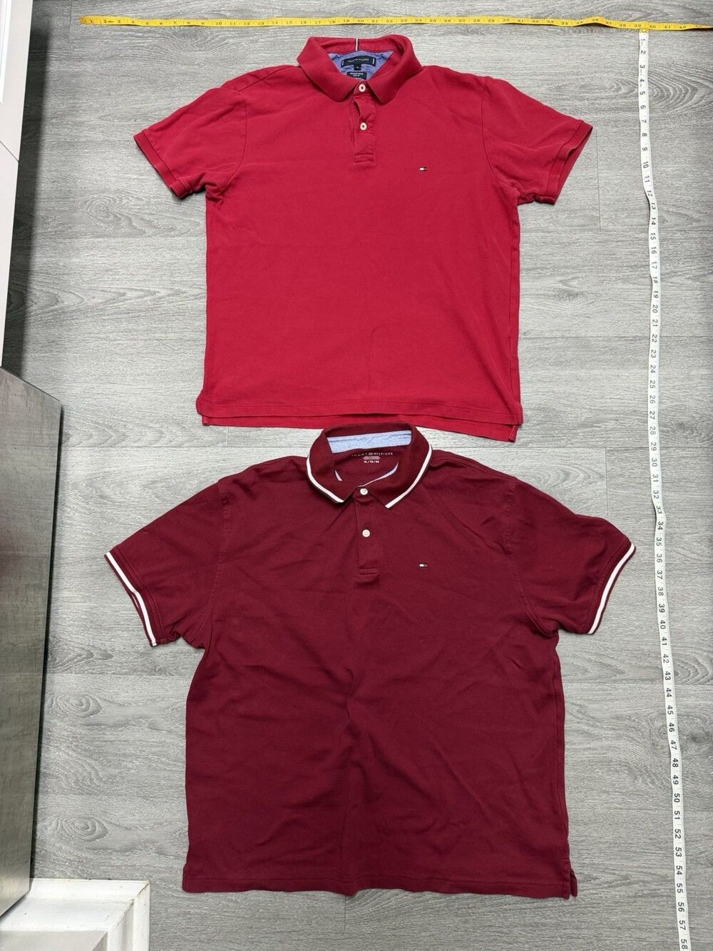 Tommy Hilfiger Mens Polo Shirt Lot of 2 Size XL Red Burgundy